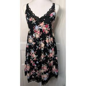 Avidlove Black Floral Lace Women's Nightgown Dress Babydoll‎ Medium (793)
